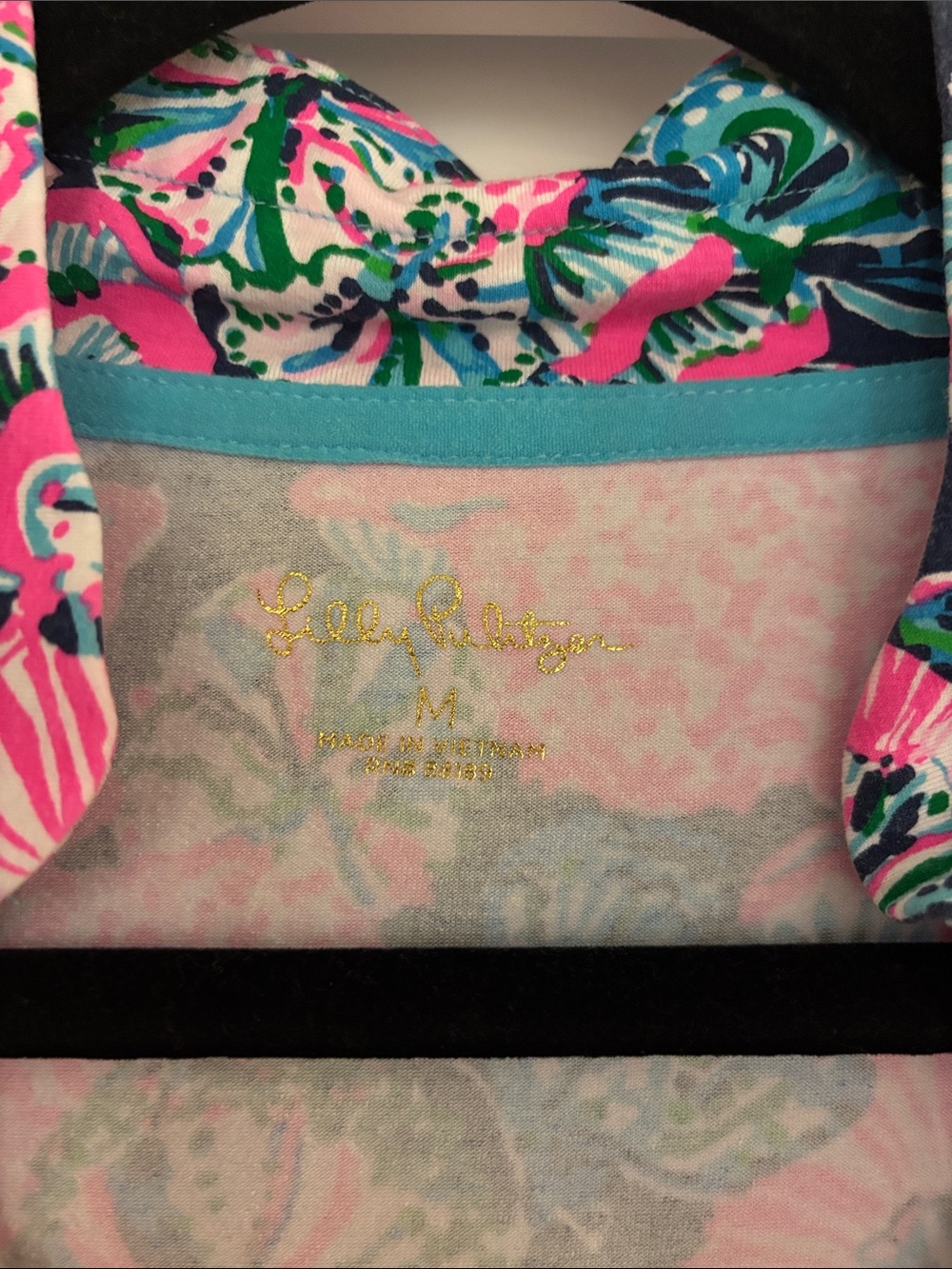 Lilly Pulitzer Pink & Blue Floral V-Neck Tunic - Picture 2 of 9